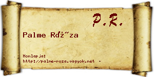 Palme Róza névjegykártya